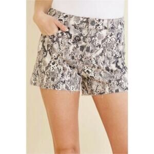 Kut From The‎ Kloth Gidget Snake Print High Rise Fray Hem Shorts Size 8